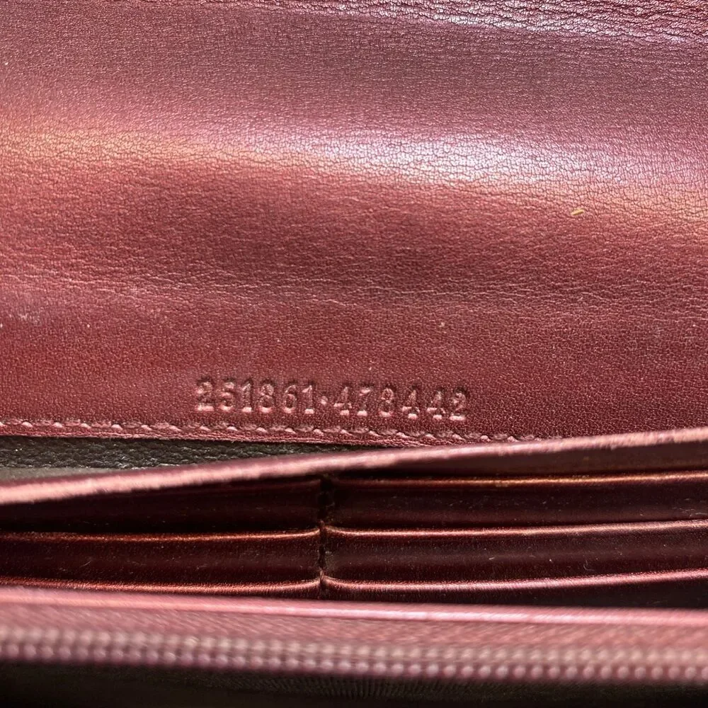 Gucci Shiny Guccissima Lovely Heart Continental Wallet in metallic burgundy - Picture 9 of 13